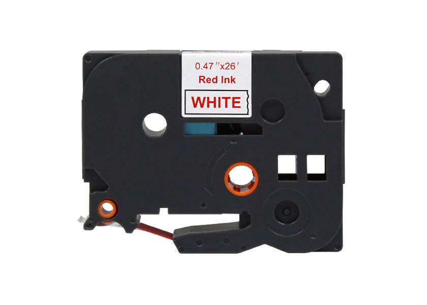 Brother TZe232 Generic Laminated Label Tape - Red Text on White Background - Width 12mm x 8 meters