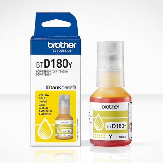 Brother BTD180Y Yellow Original Ink Bottle - BTD180Y