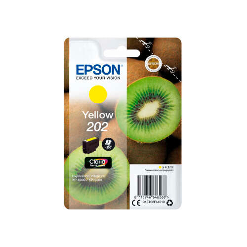 Epson 202 Yellow Original Ink Cartridge - C13T02F44010