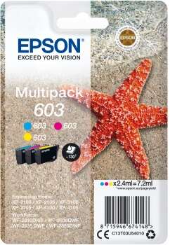 Epson 603 Original Ink Cartridge Pack of 3 - Cyan, Magenta, Yellow - C13T03U54010