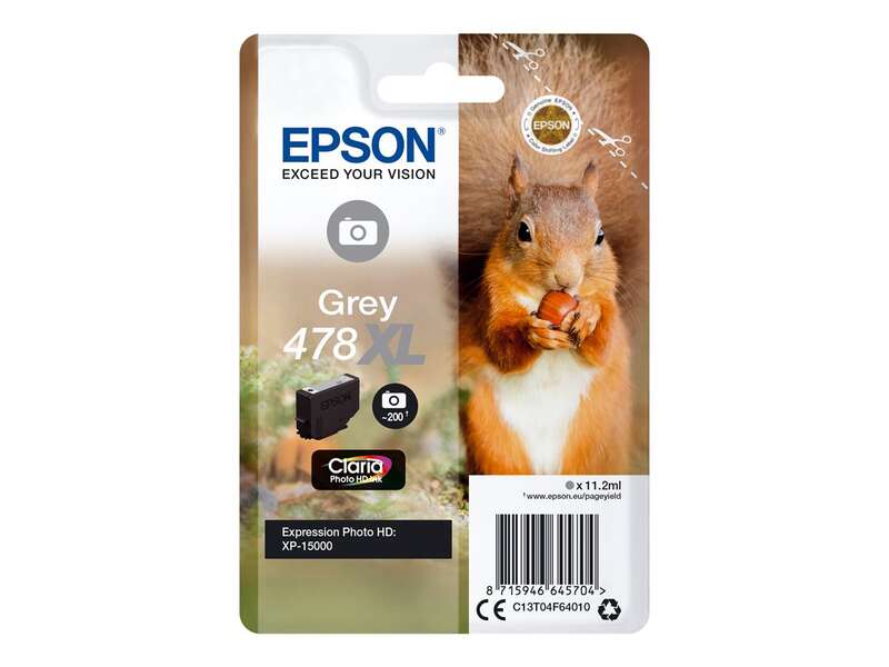 Epson 478XL Gray Original Ink Cartridge - C13T04F64010
