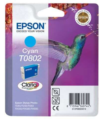 Epson T0802 Cyan Original Ink Cartridge - C13T08024011