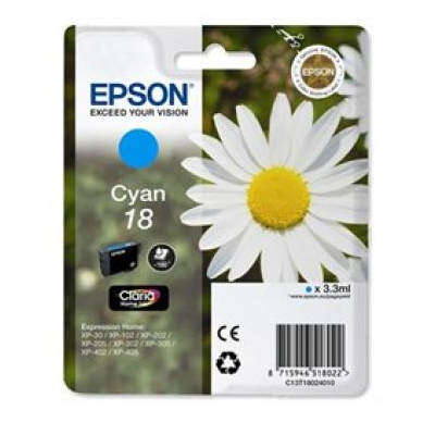 Epson T1802 (18) Cyan Original Ink Cartridge - C13T18024012