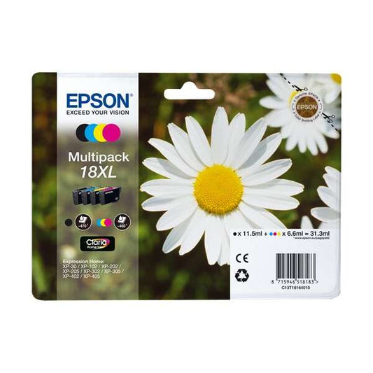 Epson T1816 (18XL) 4-Pack Original Ink Cartridges - C13T18164012