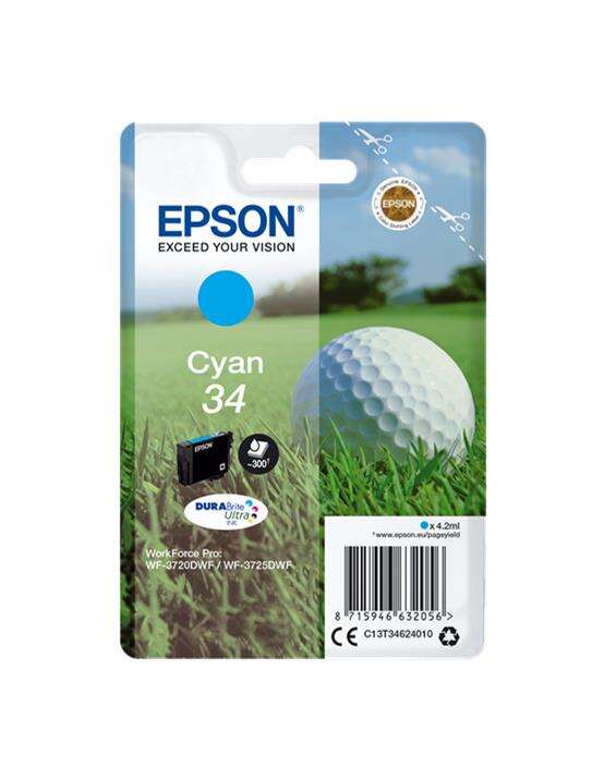 Epson T3462 (34) Cyan Original Ink Cartridge - C13T34624010