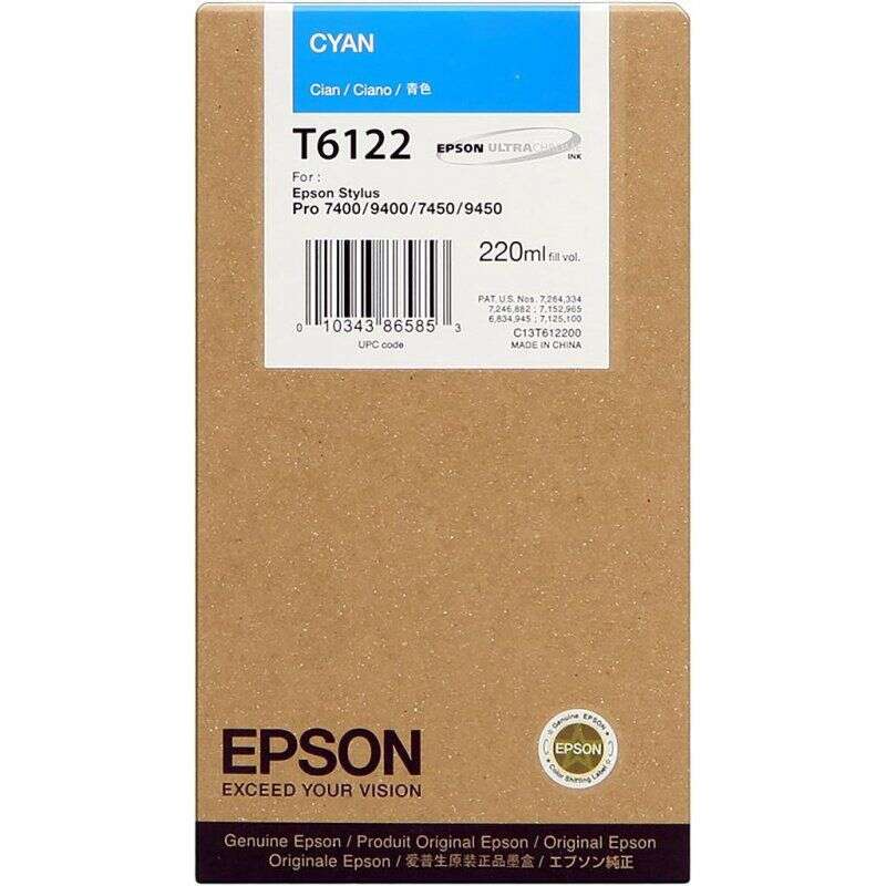 Epson T6122 Cyan Original Ink Cartridge - C13T612200