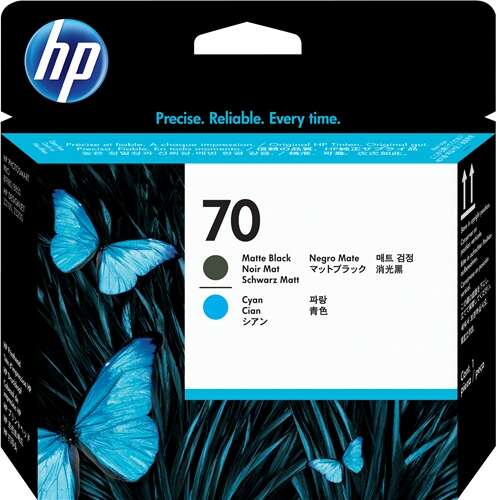 HP 70 Matte Black/Cyan Original Printhead - C9404A