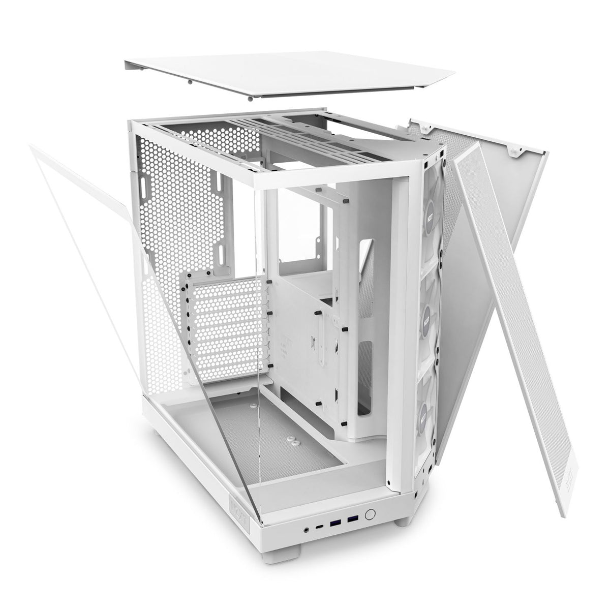 Caja NZXT H6 Flow RGB ATX mATX Blanca (CC-H61FW-R1)