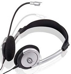 Auriculares de diadema con microfono mini jack 3.5mm plata