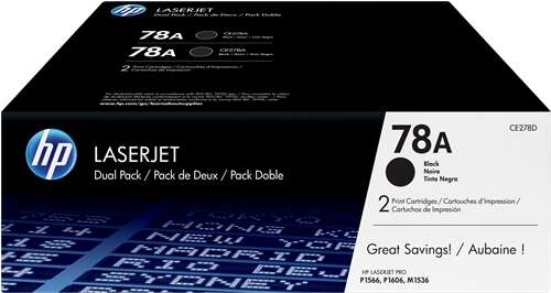 HP CE278A Black 2-Pack Original Toner Cartridges - 78A