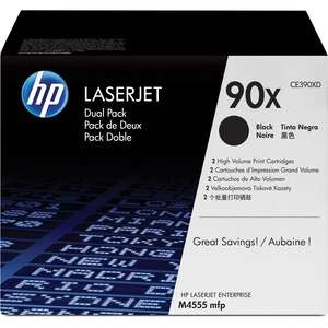 HP CE390X Black 2-Pack Original Toner Cartridges - 90X