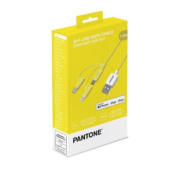 Cable PANTONE USB a Lightning/mUSB/USB(CELPT-USB003Y1)