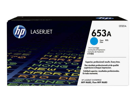HP CF321A Cyan Original Toner Cartridge - 653A