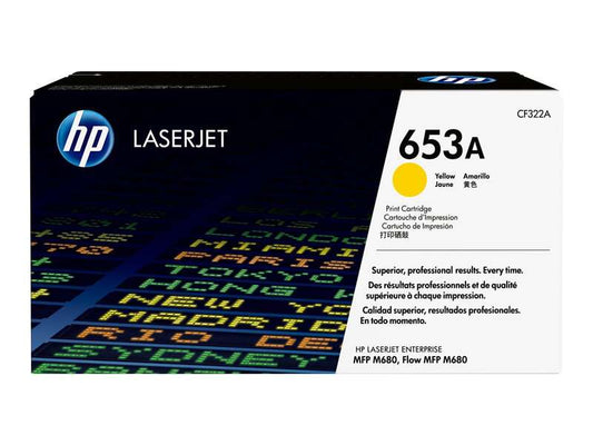 HP CF322A Yellow Original Toner Cartridge - 653A