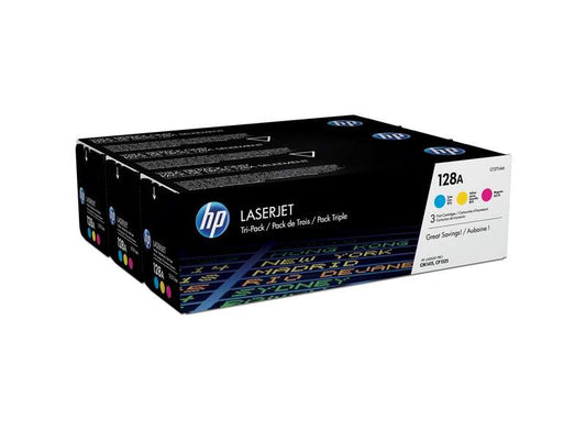 HP CE321A/CE322A/CE323A 3-Pack Original Toner Cartridges - 128A