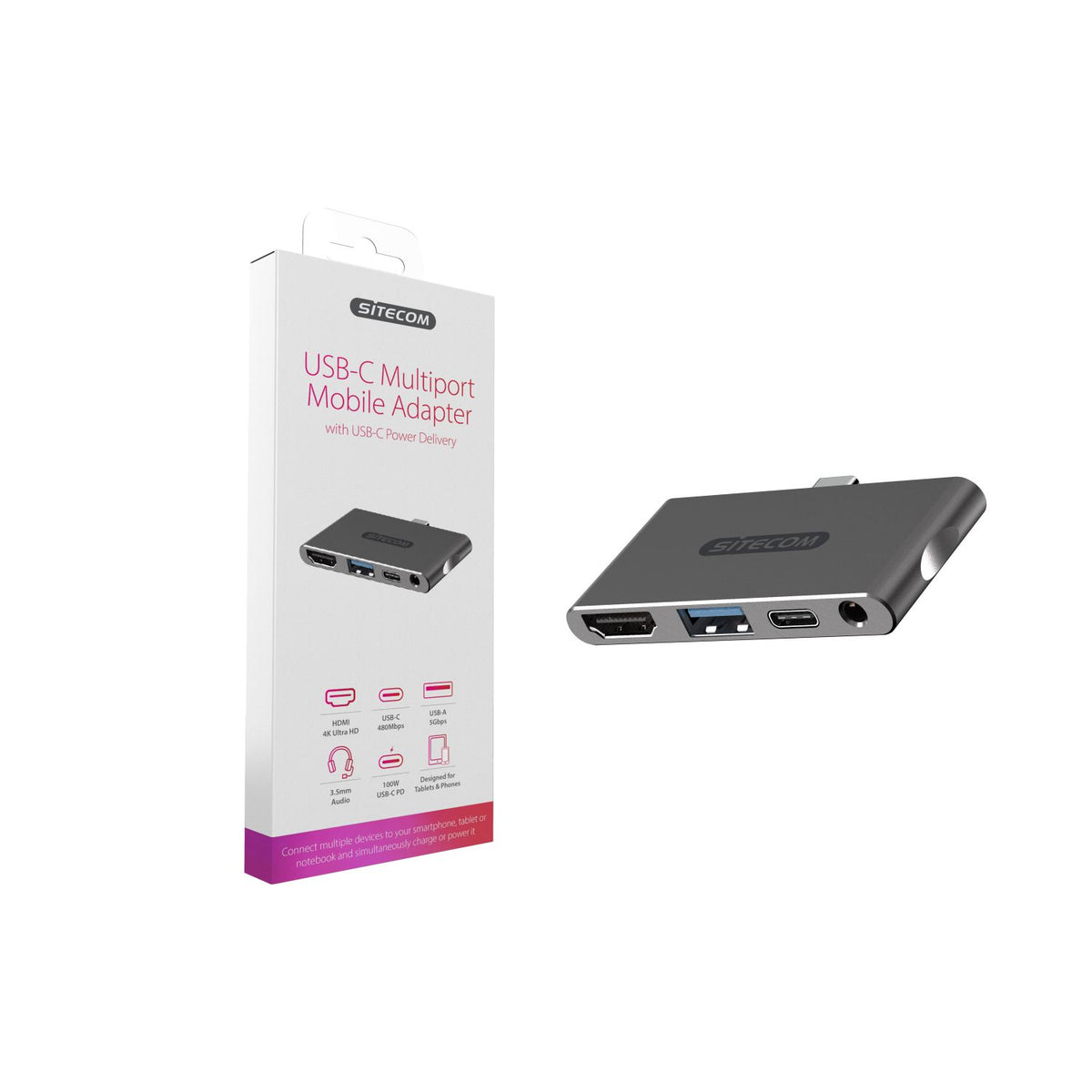 Adaptador Sitecom USB-C a USB-A/PD/HDMI/Audio (CN-392)