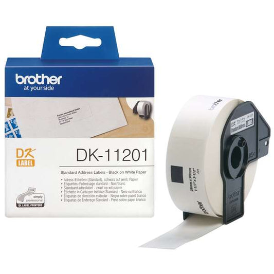 Brother DK11201 - Original Pre-cut Address Labels - 29x90 mm - 400 Units - Black text on white background