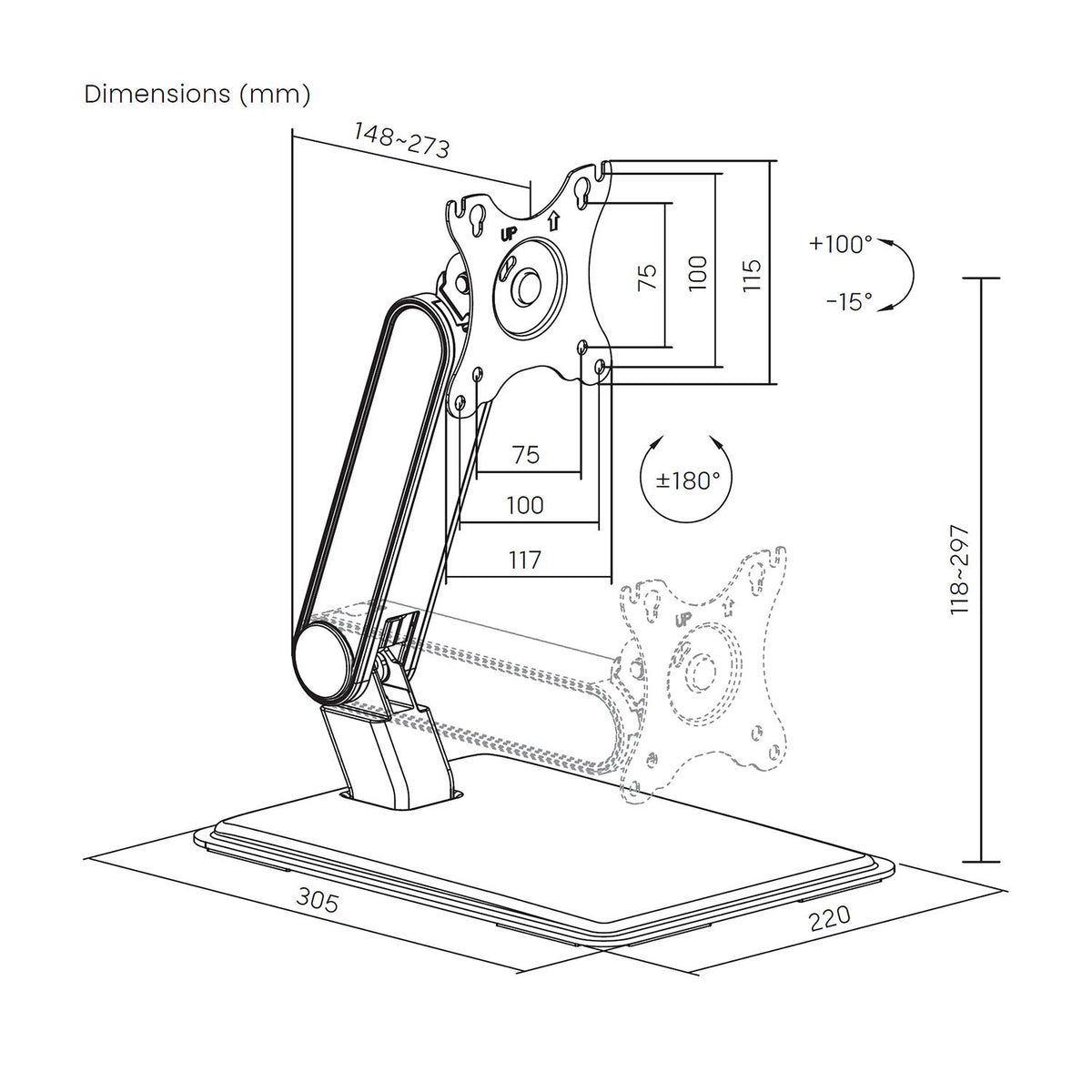 Soporte Mesa AISENS 17"-32" Gira/inclina (DT32TSR-373)