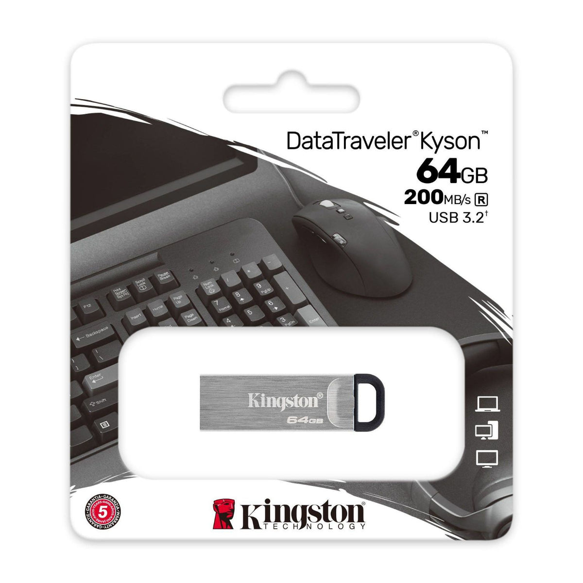 Pendrive Kingston Metal 64Gb USB-A Plata (DTKN/64GB)