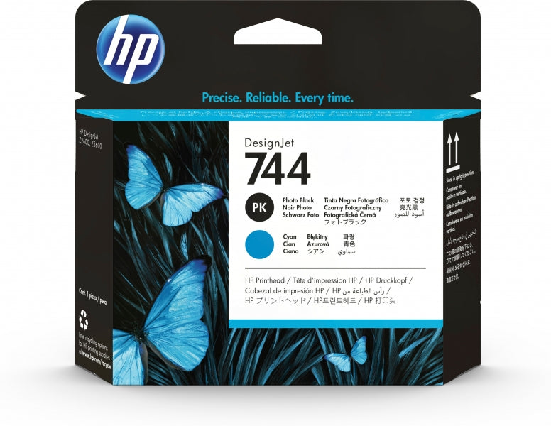 HP F9J86A Black Photo and Cyan Original Printhead - 744