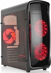 Chasis Semitorre Kazumi Soporta ATX Micro ATX Mini ITX sin Fuente Bahias Externas 1x5.25' Bahias Internas 3x3.5' 2x2.5' 2x5.25' 1xVentilador Trasero 120mm LED Rojo 2xVentilador Frontal 120mm LED Rojo 1xVentilador Superior 120mm LED Rojo 1xUSB 2.0 1xUSB