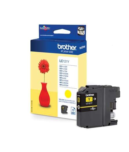 Brother LC121 Yellow Original Ink Cartridge - LC121YBP