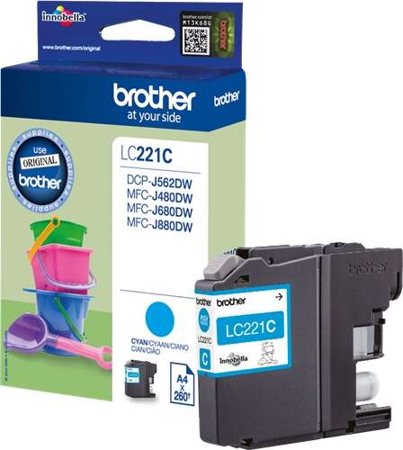 Brother LC221 Cyan Original Ink Cartridge - LC221CBP