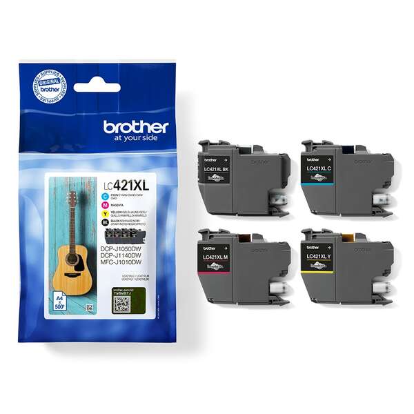 Brother LC421XL 4-Pack Original Ink Cartridges - LC421XLVAL