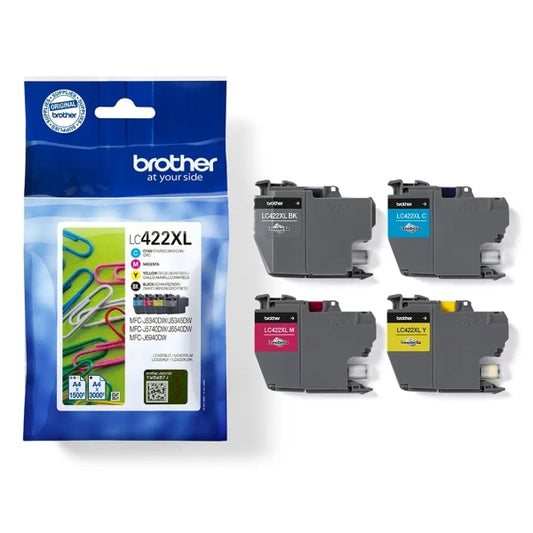 Brother LC422XL 4-Pack Original Ink Cartridges - LC422XLVAL