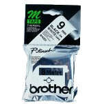 Brother MK221BZ Original Non-Laminated Label Tape - Black Text on White Background - Width 9mm x 8 meters