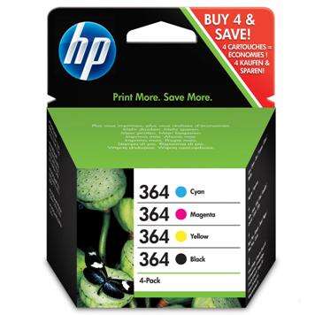 HP 364 4-Pack Original Ink Cartridges - N9J73AE
