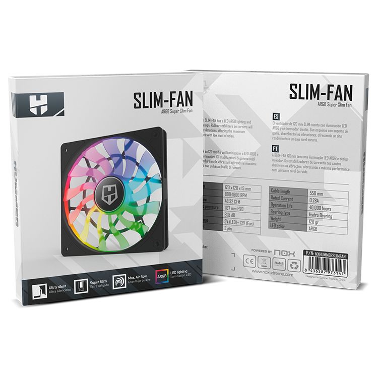 Ventilador NOX HUMMER Slim-Fan ARGB (NXHUMMERSLIMFA)