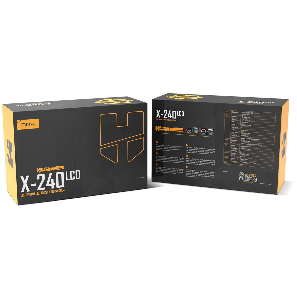 Ref. Líquida NOX X-240 LCD 240mm (NXHUMMERX240LCDWH)