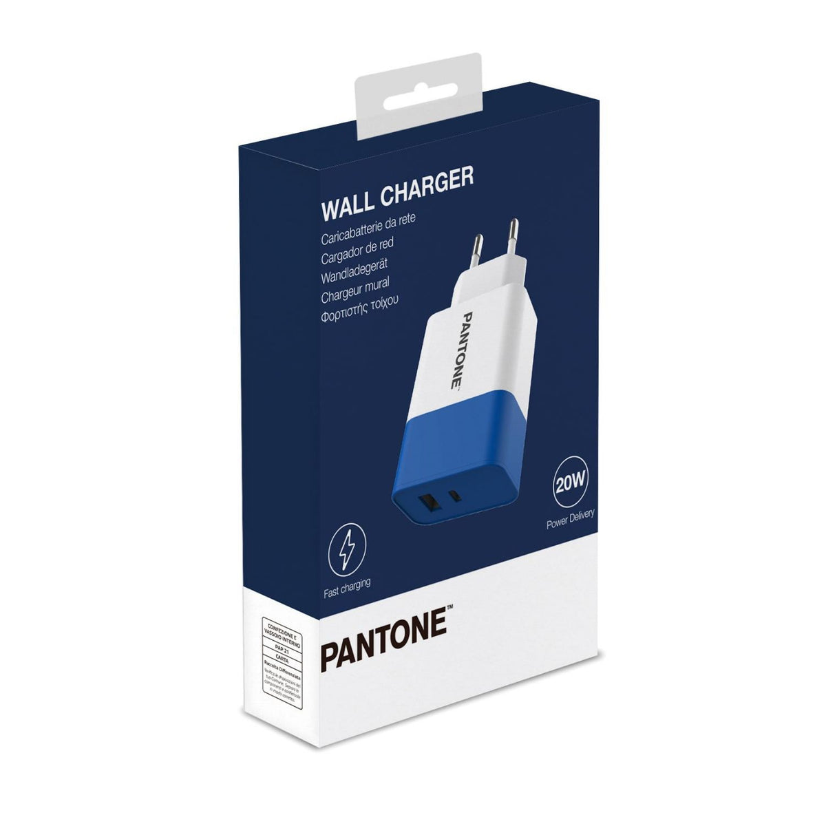 Cargador Pared PANTONE 15W 1xUSB-A 1xUSB-C (PT-PDAC02N)