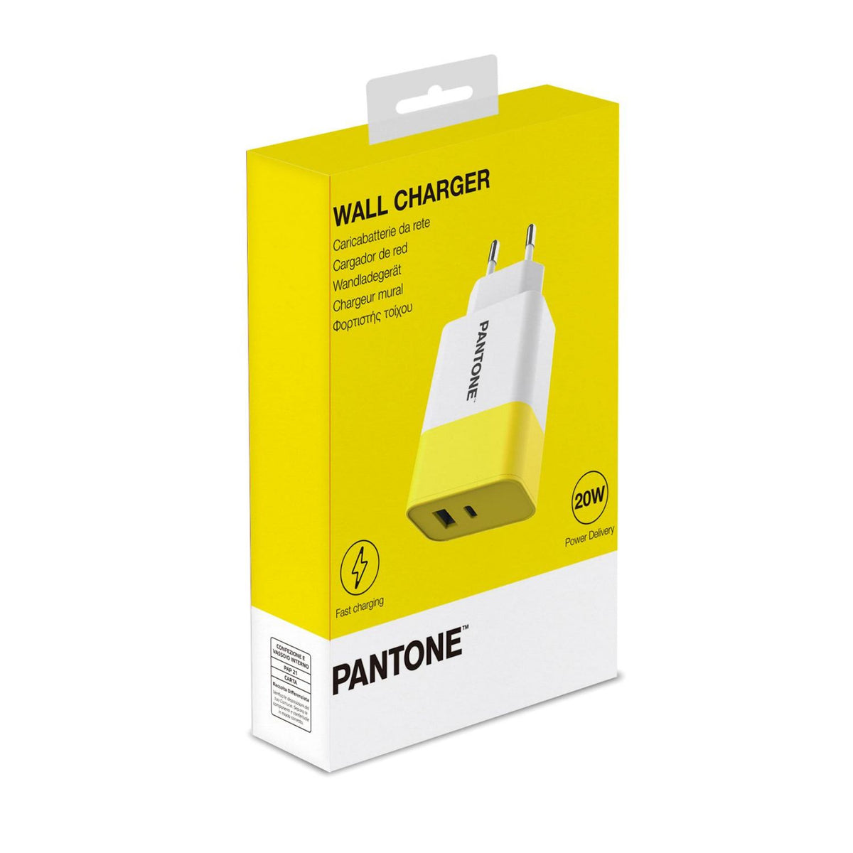 Cargador Pared PANTONE 15W 1xUSB-A 1xUSB-C (PT-PDAC02Y)