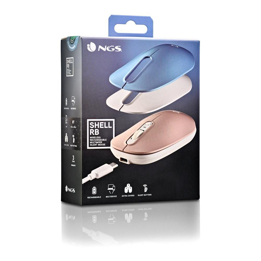 Ratón NGS Shell RF 2.4GHz/BT 5.0 3 Carcasas (SHELL-RB)