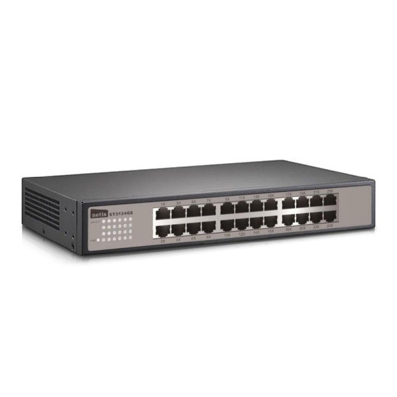 Switch NETIS 24xRJ45 GbE Rack Negro (ST3124GS)