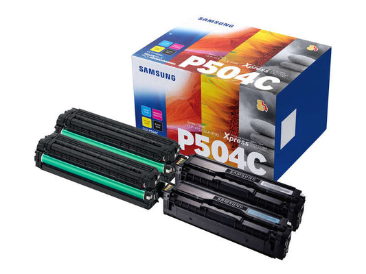 Samsung CLP415/CLX4195 4-Pack Original Toner Cartridges - CLT-P504C/SU400A