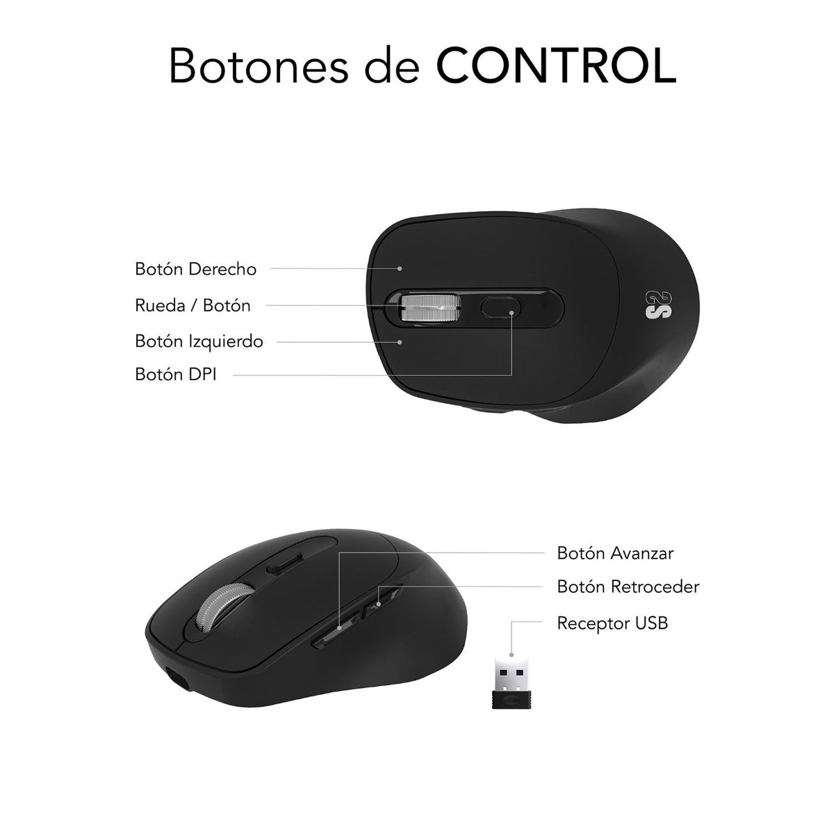 Ratón SUBBLIM Comfort Ergonómico Negro (SUBMO-EDCON01)