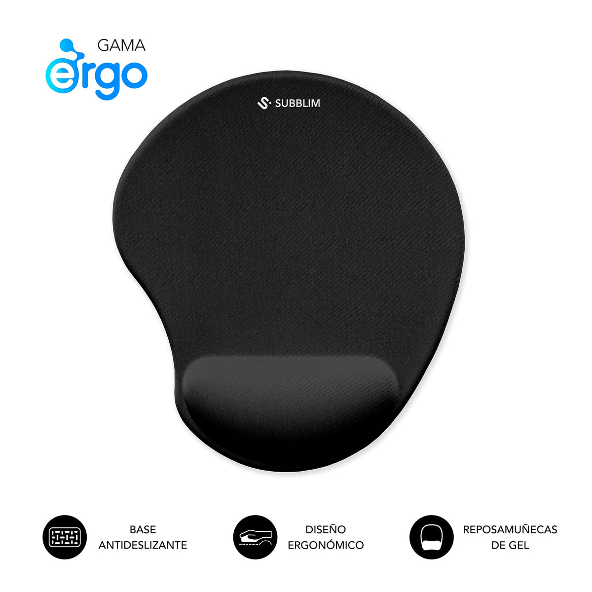 Alfombrilla SUBBLIM Ergo NeoGel Negro (SUBMP-04E050)
