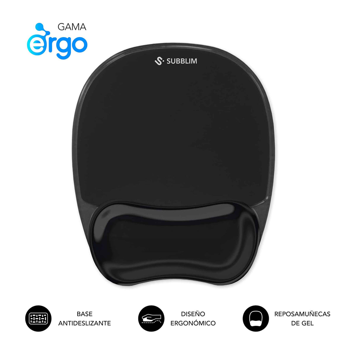 Alfombrilla Ergonómica SUBBLIM Ergo Negra(SUBMP-04E071)