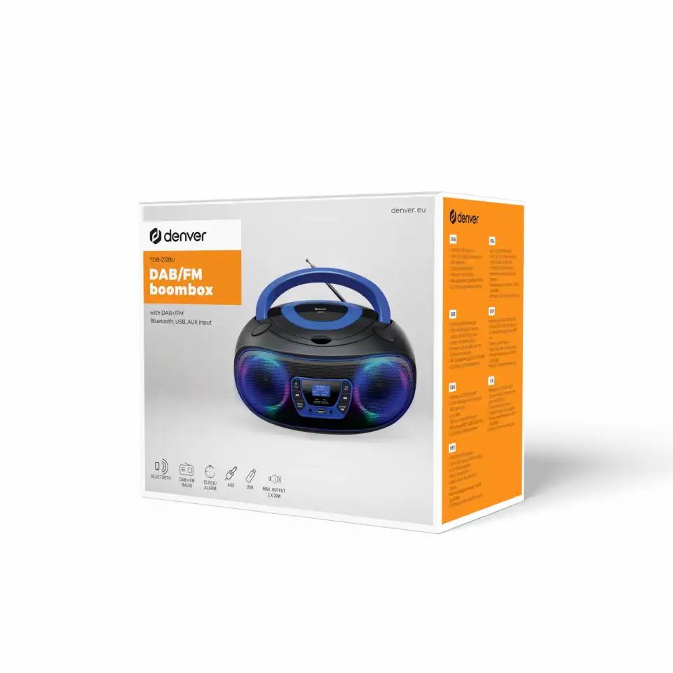 Radio CD DENVER DAB+/FM MP3 BT USB Azul (TDB-212BU)