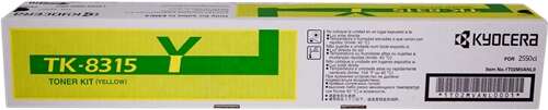 Kyocera TK8315 Yellow Original Toner Cartridge - 1T02MVANL0/TK8315Y