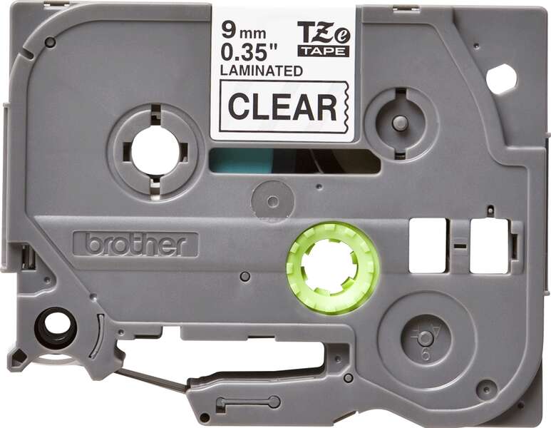 Brother TZe121 Original Laminated Label Tape - Black Text on Transparent Background - Width 9mm x 8 meters