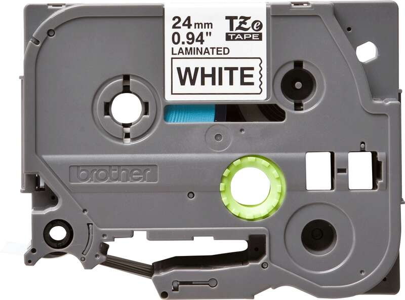 Brother TZe251 Original Laminated Label Tape - Black Text on White Background - Width 24mm x 8 meters
