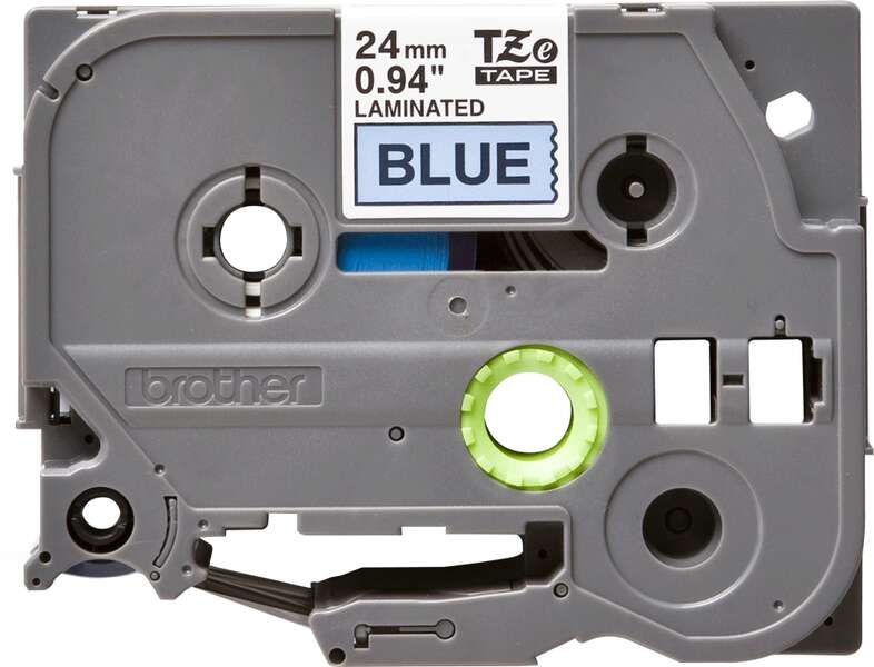 Brother TZe551 Original Laminated Label Tape - Black Text on Blue Background - Width 24mm x 8 meters