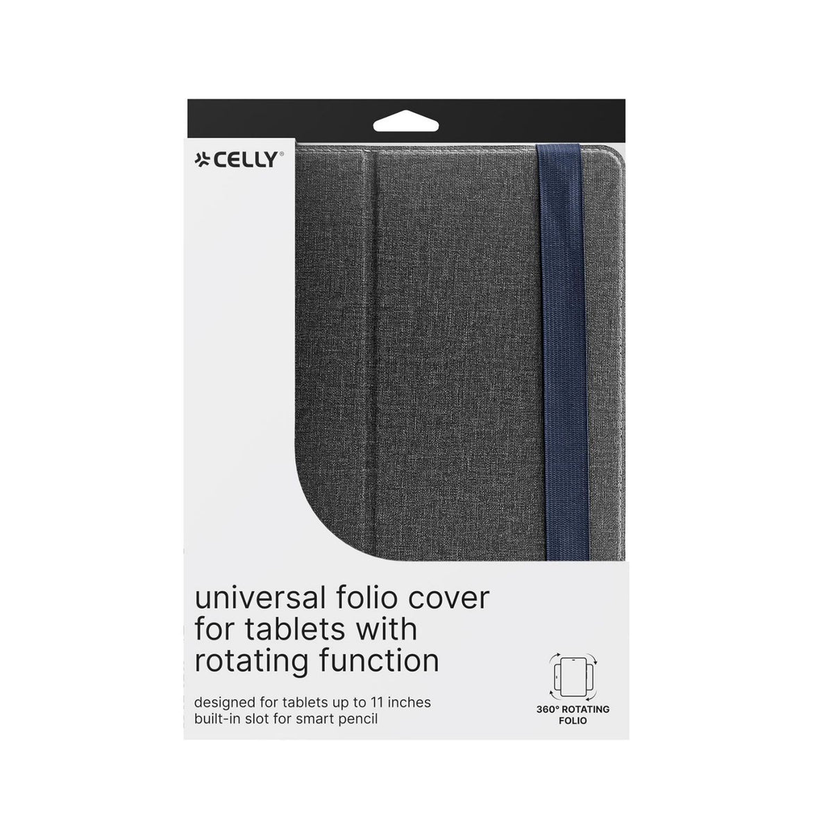 Funda CELLY Tablet 9"-11" Gira Gris (UNIROTTAB11GR)