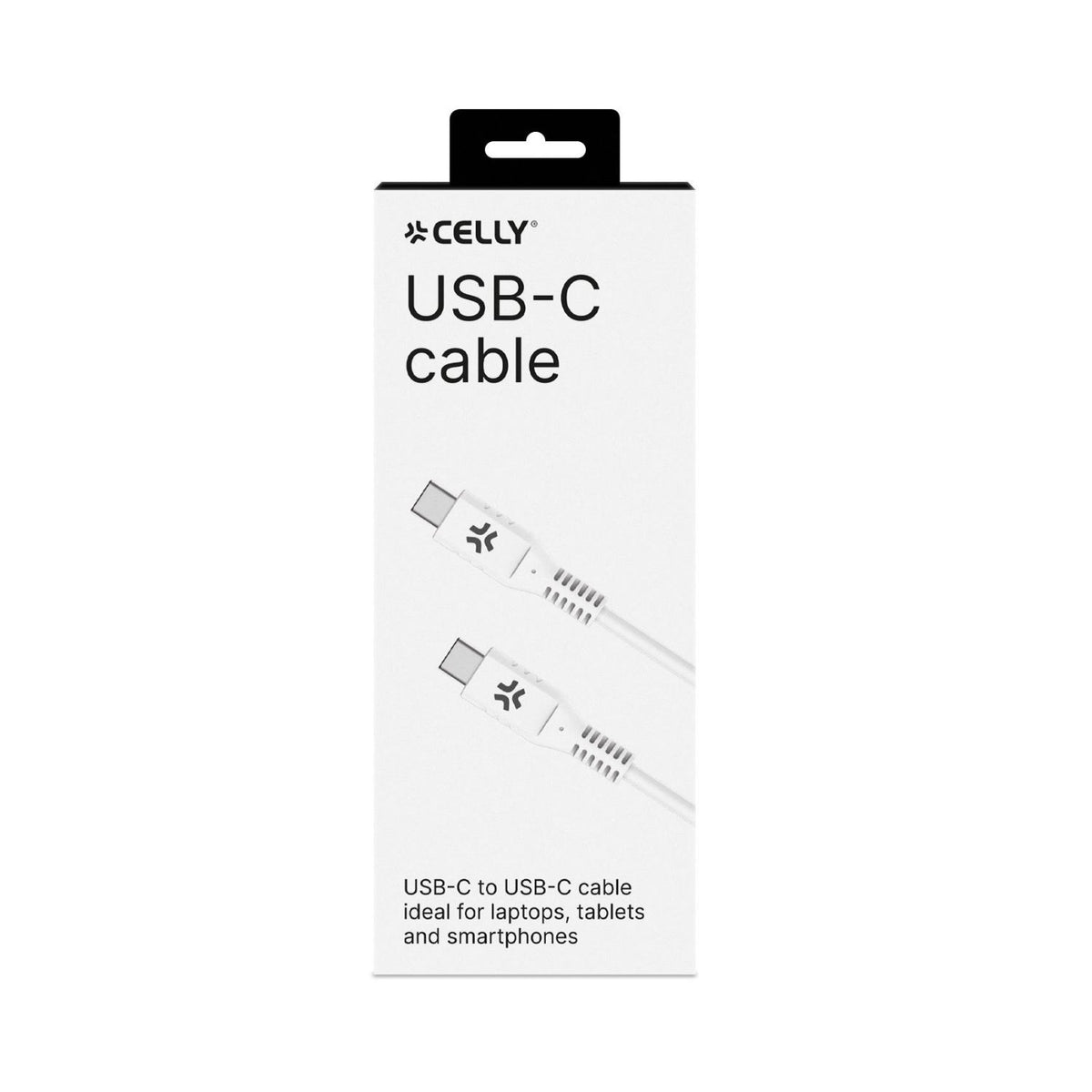 Cable CELLY USB-C a USB-C 1m 60W Blanco (USBCUSBCWH)