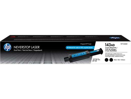 HP W1143A Black 2-Pack Original Toner Refill Kits - 143A