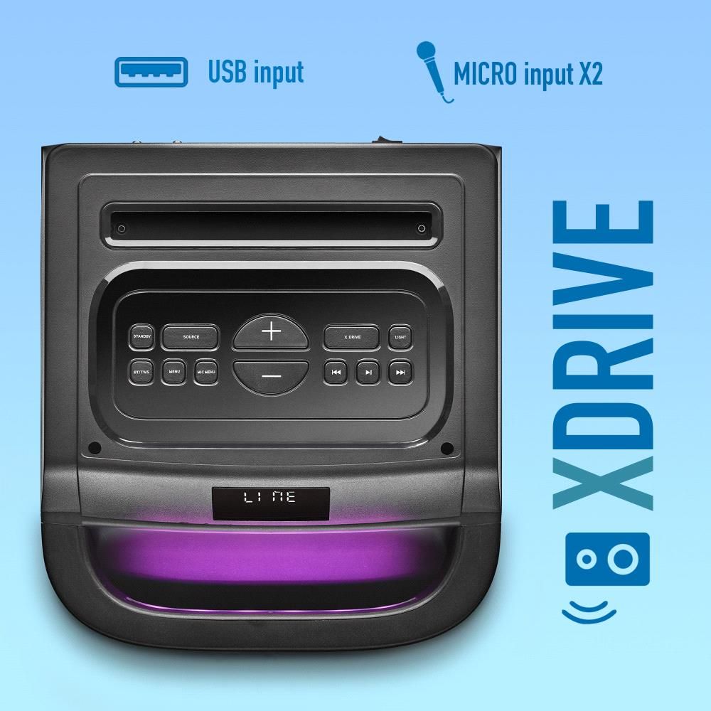 Altavoz NGS DJ RGB 4000W BT/USB/Aux Negro (WILDSPACE3)
